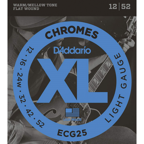 Daddario ECG25 Chrome Electric Guitar Strings 12-52