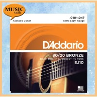 DAddario 80/20 Bronze EJ10 Acoustic Guitar String 10-47
