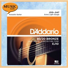 DAddario 80/20 Bronze EJ10 Acoustic Guitar String 10-47