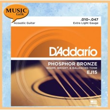 DAddario 10-47 EJ15 Phosphor Bronze Acoustic Guitar String