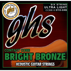 GHS Acoustic Guitar String Contact Core 010-046 Bright Bronze 