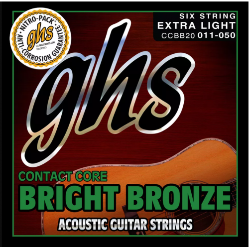 GHS Strings Acoustic Guitar Contact Core 011-050 Bright Bronze