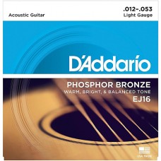 D'Addario Phosphor Bronze Acoustic String EJ16 Gauge(12-53)