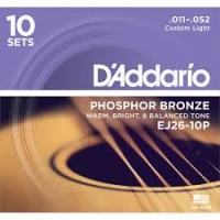 D'Addario Phosphor Bronze Acoustic 10 Sets EJ26-10P (11-52)