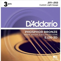 D'Addario Phosphor Bronze Acoustic 3 Sets EJ26-3D (11-52)