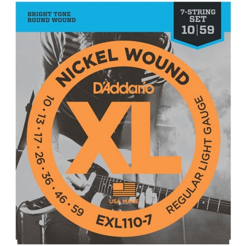 D'Addario Nickel Wound 7 Strings Electric EXL110-7 Gauge(10-59)