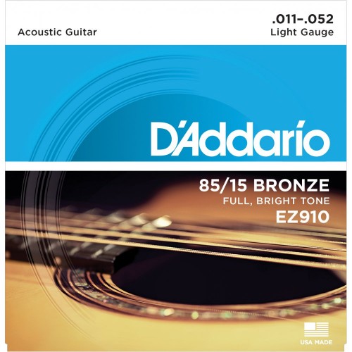 D'Addario 85/15 Bronze Acoustic String EZ910 Gauge(11-52)