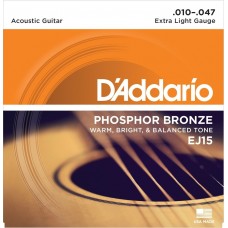 D'Addario Phosphor Bronze Acoustic String EJ15 Gauge(10-47)