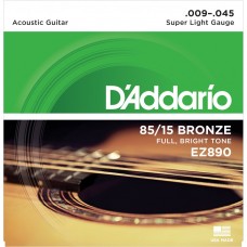 D'Addario 85/15 Bronze Acoustic String EZ890 Gauge(9-45)