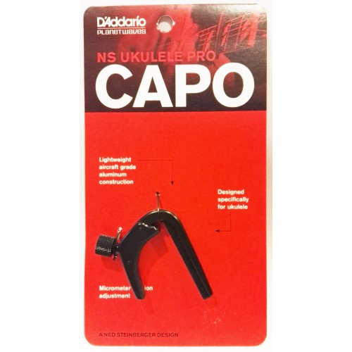 Daddario Planet Waves Ukulele Pro Capo Black CP-12